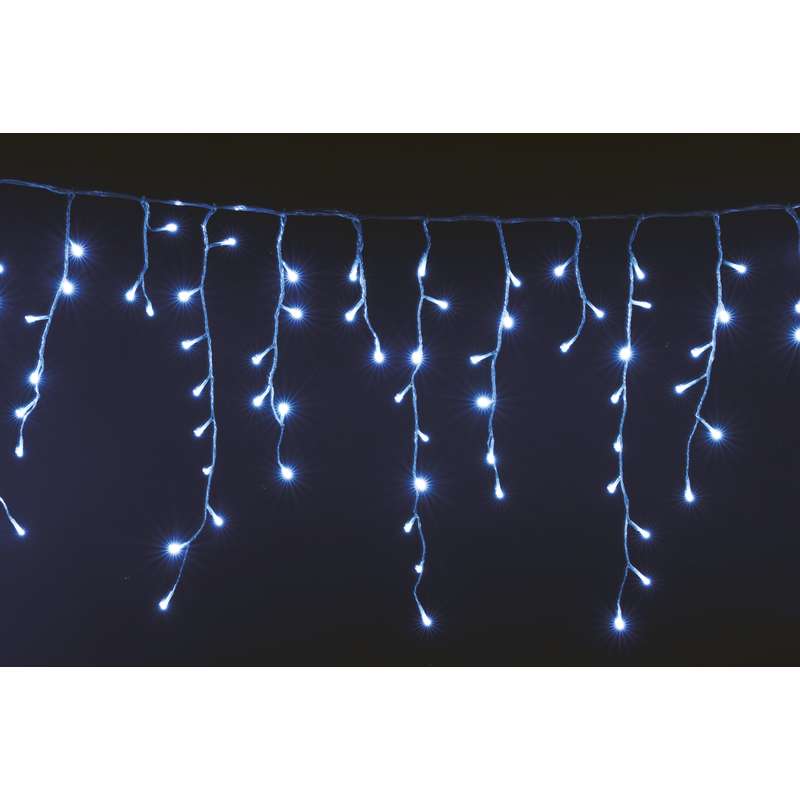 LED vánoční řetěz krápníky 6W studené světlo, 5m, voděodolný, 8 programů, ovladač