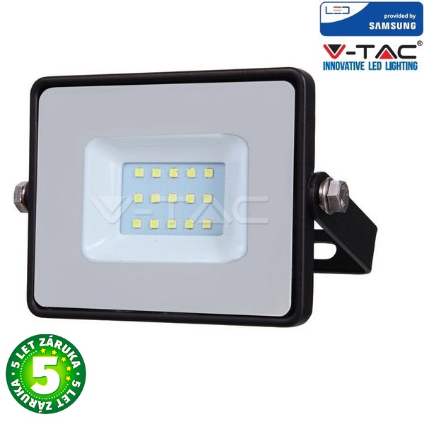 Prémiový ultratenký LED reflektor 10W 800lm SAMSUNG čipy černý teplá