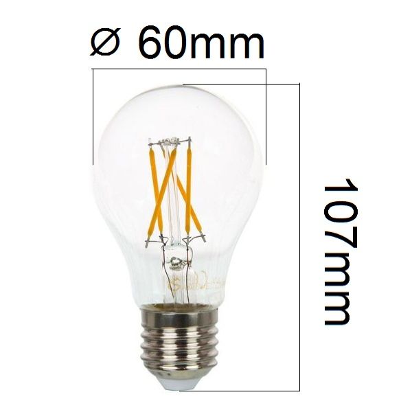 Stmívatelná retro LED žárovka E27 4W 350lm teplá, filament, ekvivalent 40W