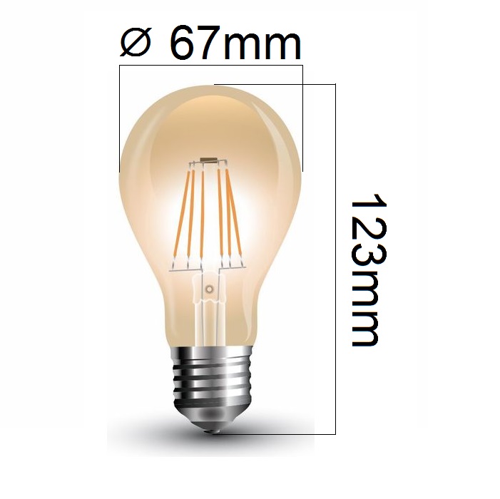 Retro LED žárovka E27 8W 720lm extra teplá, filament, ekvivalent 60W