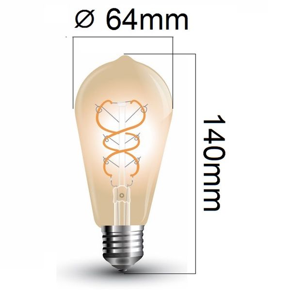Retro LED žárovka E27 5W 300lm extra teplá, filament, ekvivalent 30W