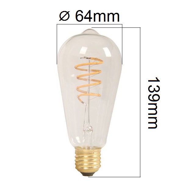 Retro LED žárovka E27 4W 320lm extra teplá, filament, ekvivalent 30W