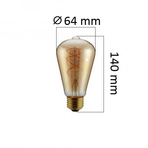 Retro LED žárovka E27 5W 300lm extra teplá, filament, ekvivalent 30W