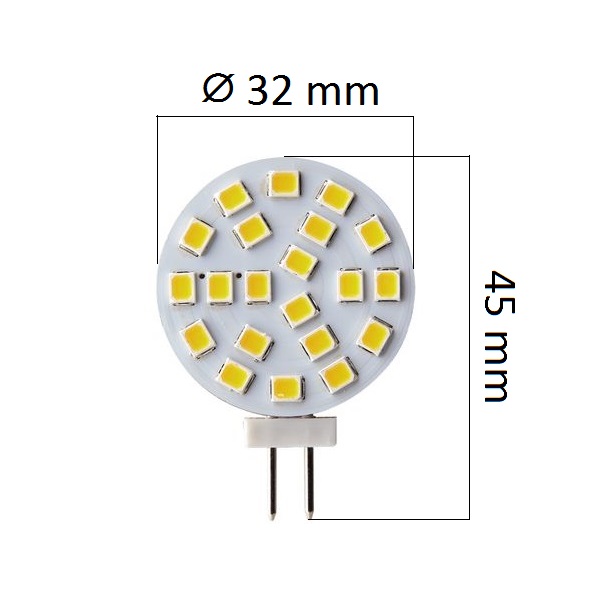 LED žárovka G4 2,4W 180lm 12V teplá, ekvivalent 18W