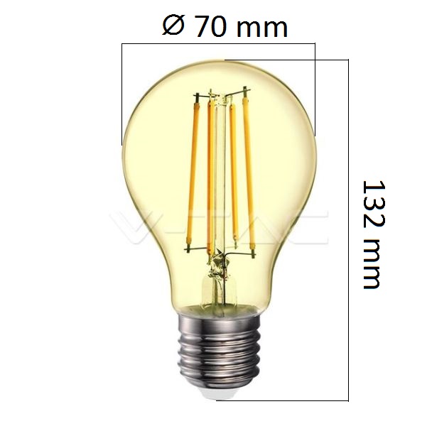 Retro LED žárovka E27 12,5W 1240lm extra teplá, filament, ekvivalent 85W