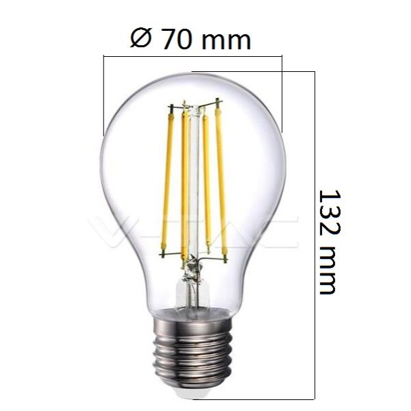 Retro LED žárovka E27 12,5W 1550lm teplá, filament, ekvivalent 100W