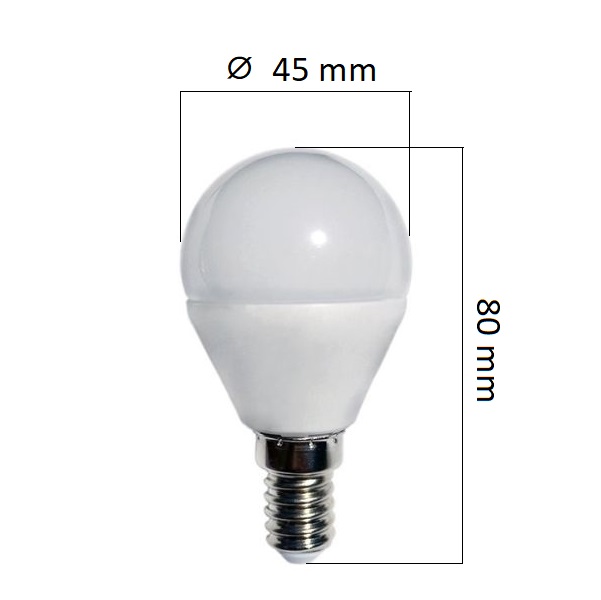 Stmívatelná LED žárovka  E14 6W 480lm G45, studená, ekvivalent 32W DOPRODEJ