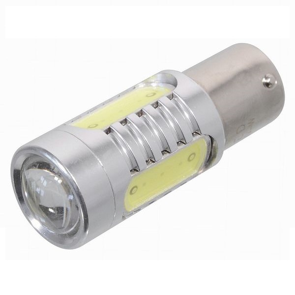 Led autožárovka 4 SMD LED 12V Ba15S s rezistorem CAN-BUS ready bílá