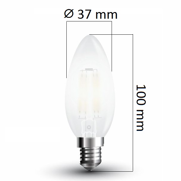 Stmívatelná retro LED žárovka E14  4W 350lm teplá, filament, ekv. 35W - DOPRODEJ 1 KUS