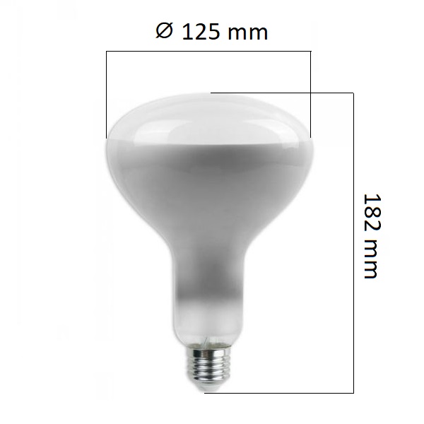 Stmívatelná retro LED žárovka E27 8W 600lm R125 teplá, filament, ekvivalent 50W - DOPRODEJ