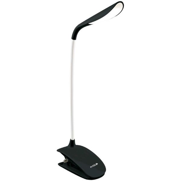 Nabíjecí  stmívatelná LED stolní lampička s klipem, 1,5W 120lm studené světlo, černá