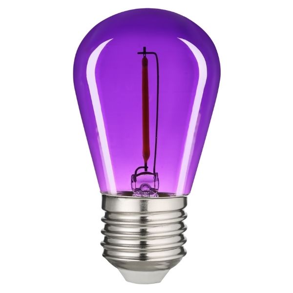 Retro barevná LED žárovka E27 0,6W 50lm fialová, filament