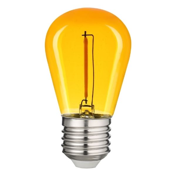 Retro barevná LED žárovka E27 0,6W 50lm žlutá, filament