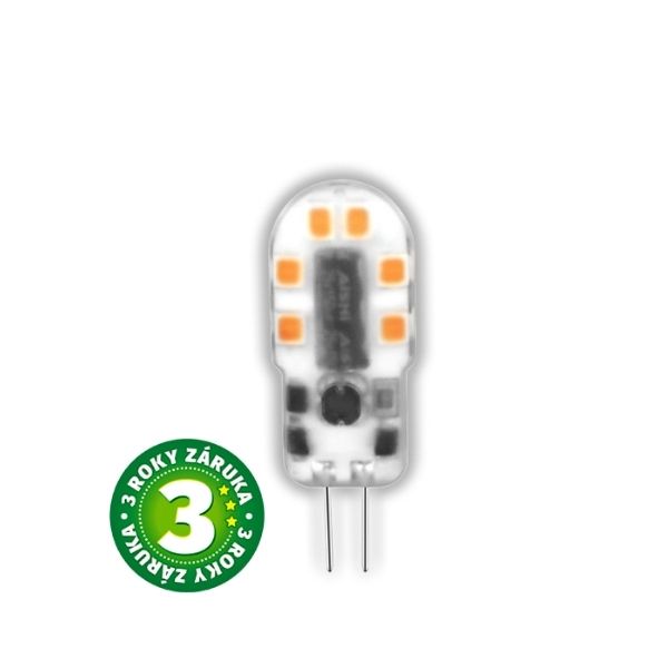 Prémiová LED žárovka G4 2W 200lm 12V, denní, ekv. 21W, 3 roky