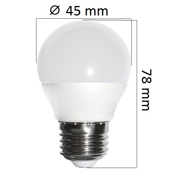 LED  žárovka E27 4W  320lm G45, denní, ekvivalent 30W