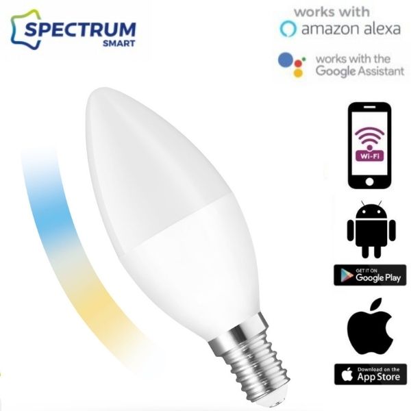 Chytrá LED žárovka E14 5W 410lm WIFI teplá, denní, studená (SMART)