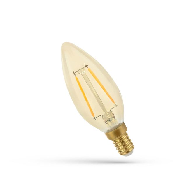 Retro LED žárovka svíčka  E14 5W 500lm extra teplá, filament, ekvivalent  41W