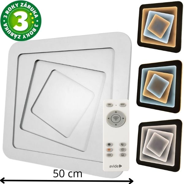 Designové led stropní svítidlo Avide Porter 50cm 106W 8243lm CCT dálkové ovládání 3 roky