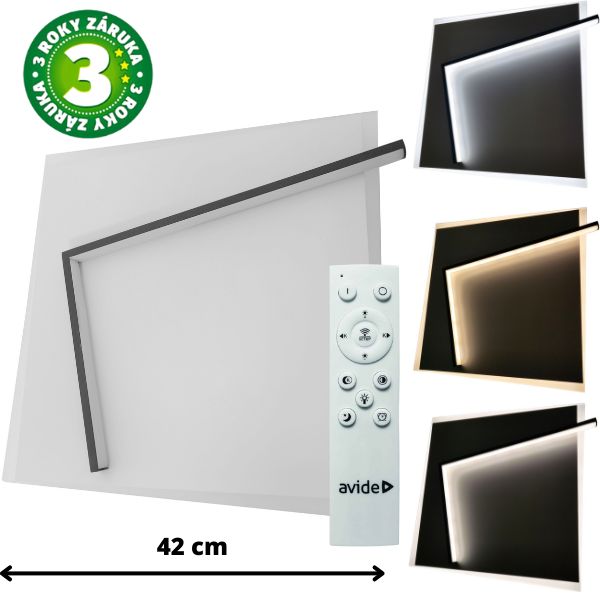 Designové led stropní svítidlo Avide Malakai 42cm 44W 3760lm CCT dálkové ovládání 3 roky