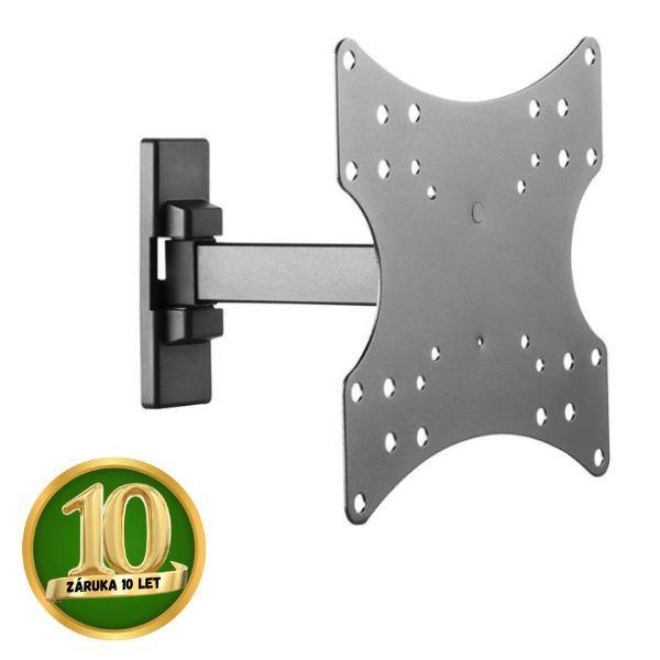 Držák na TV 23"- 42" na zeď Holmios, kloubový 90°h 3-10°v, nosnost 20kg, 10 let záruka