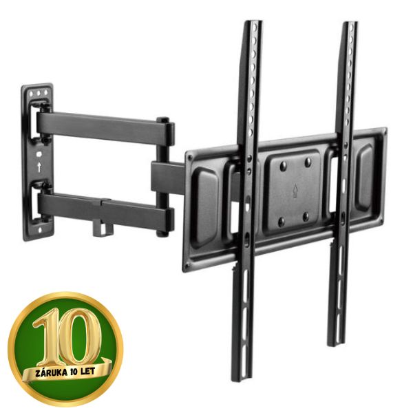 Držák na TV 32"- 55" na zeď Holmios, kloubový 90°h +10-15°v, nosnost 35kg, 10 let záruka