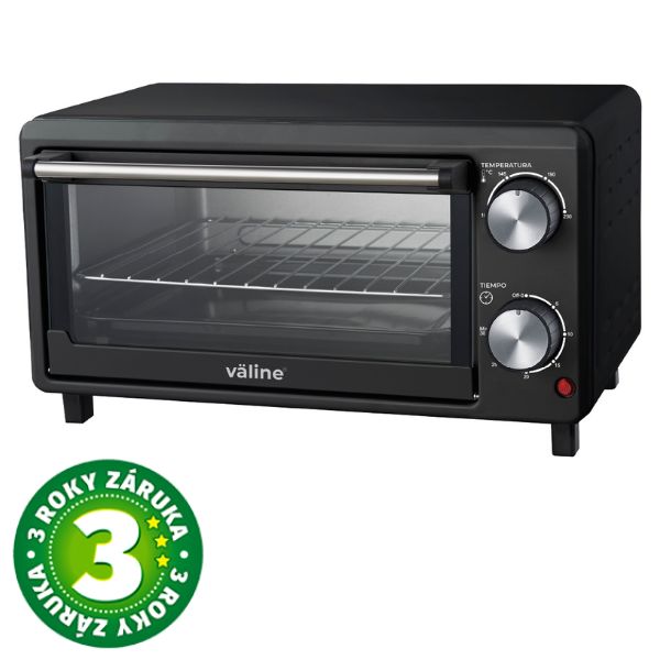 Mini elektrická trouba Väline Hisarli 10l, 1000W, černá, volně stojící, 3 roky záruka