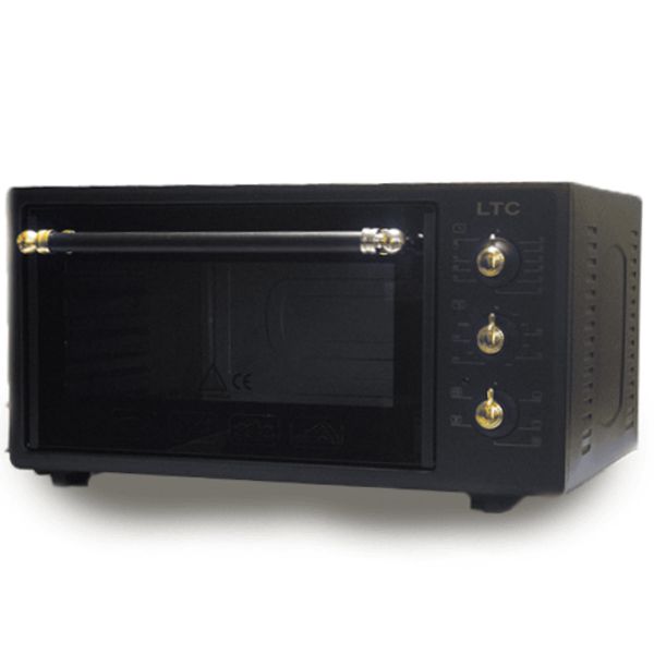 Elektrická horkovzdušná trouba LTC 48l, 1500W, retro, černá, horní a spodní ohřev, gril