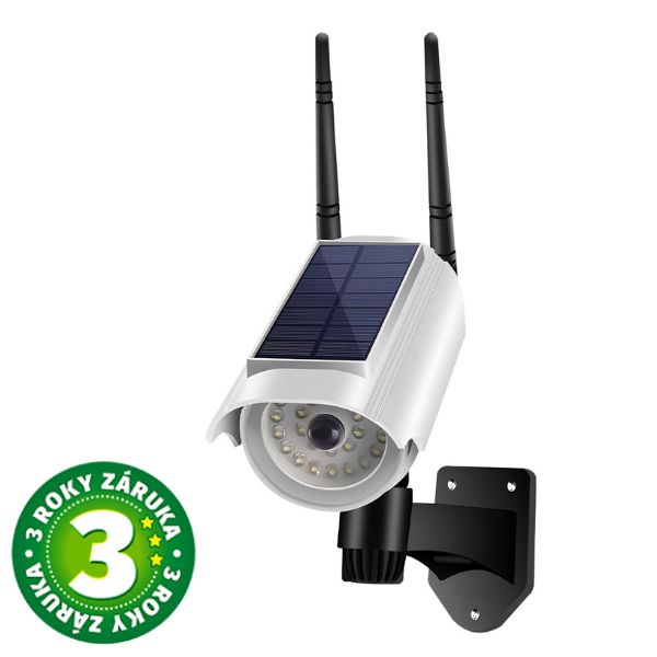 Venkovní solární světlo LED falešná kamera s čidlem pohybu 5W 150lm, dálkové ovl., 3 roky