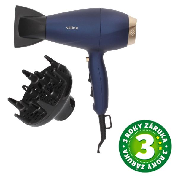 Fén na vlasy Libis, 2 rychlosti, 3 teploty, 2000W, difuzér, koncentrátor, 3 roky záruka