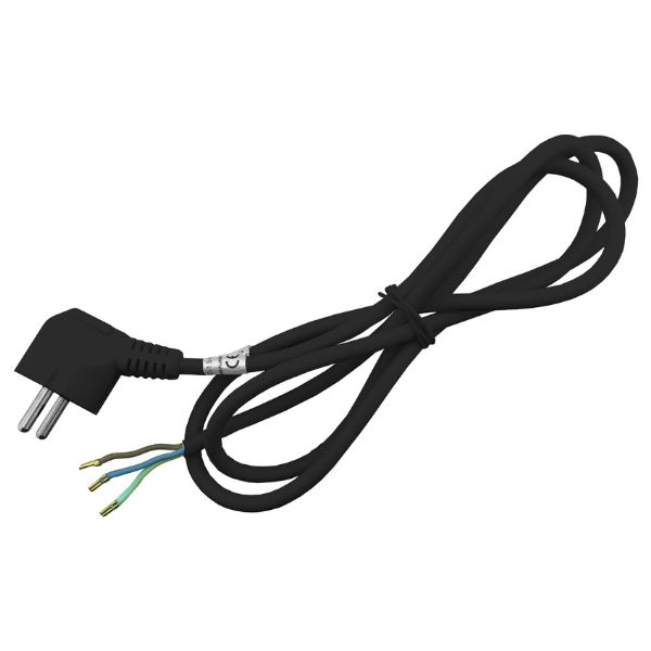 SCHUKO flexo šňůra - třížilový kabel 1,5m, černá 3G1.5, 16 A