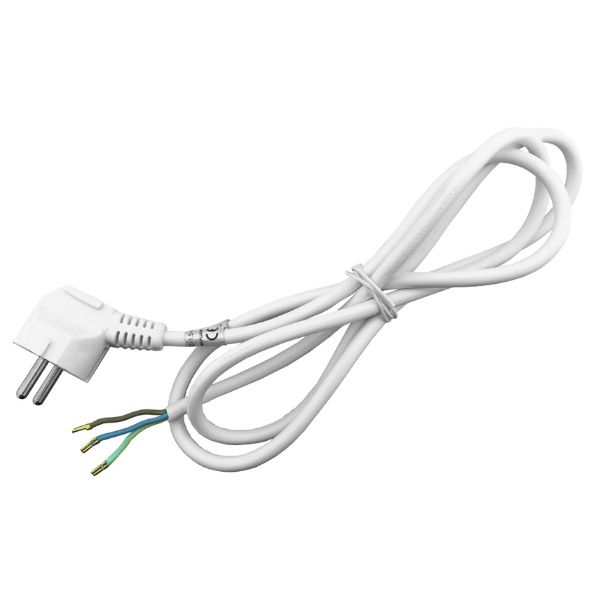 SCHUKO flexo šňůra - třížilový kabel 1,5m, bílá 3G1, 10 A