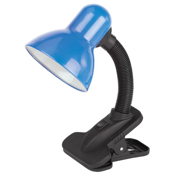 Stolní lampa s klipem na 1 žárovku E27,  světle modrá