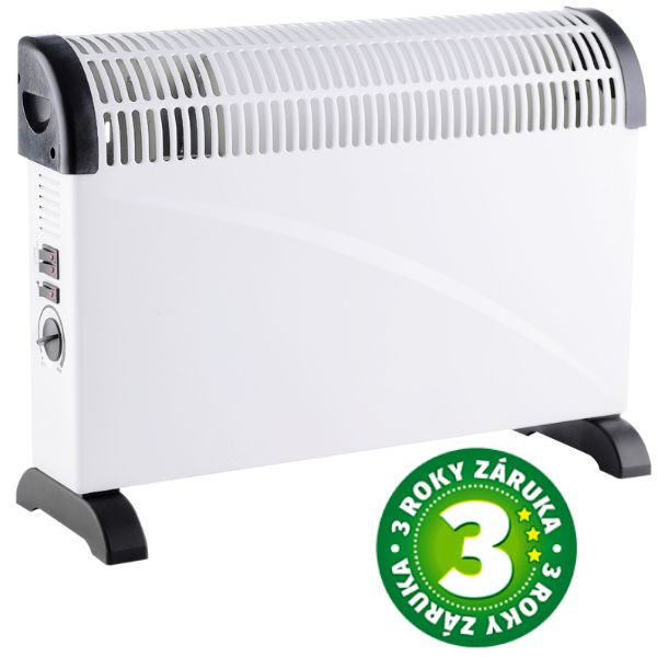 Konvektor s turbo funkcí, 3 stupně topného výkonu, 2000W, na 25-30m2, 3 roky záruka