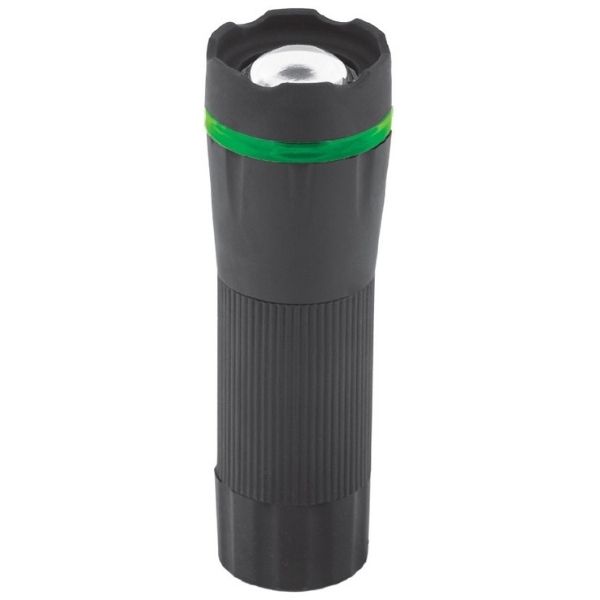 LED baterka 1W 110lm IP44, Zoom, černozelená