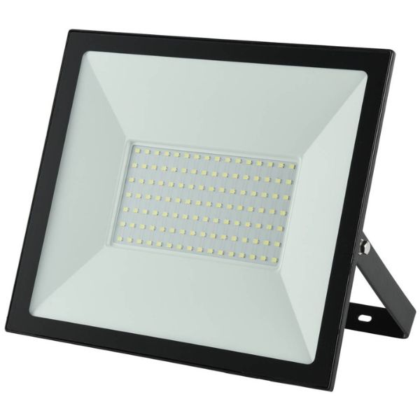 Ultratenký LED reflektor černý 100W 8000lm, studená barva světla