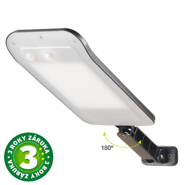 Výkonné venkovní solární světlo LED s čidlem pohybu 14W 500lm studená, 3 roky záruka
