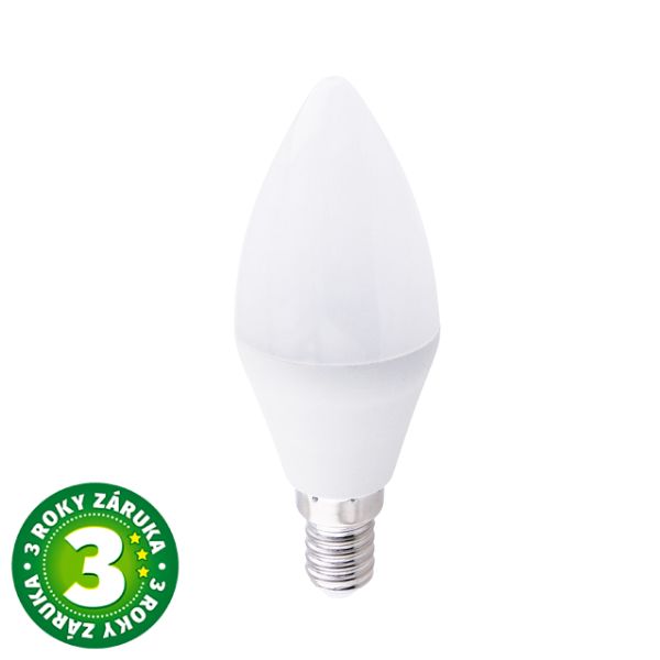 Prémiová LED žárovka svíčka E14 7,5W 700lm studená, ekv. 53W, 3 roky záruka