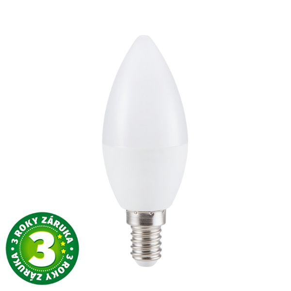 Prémiová LED žárovka svíčka E14 3W 250lm teplá, ekv. 25W, 3 roky záruka