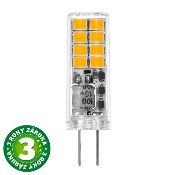 Prémiová LED žárovka G4 1,2W 180lm 12V AC/DC, teplá, ekv. 19W, 3 roky záruka