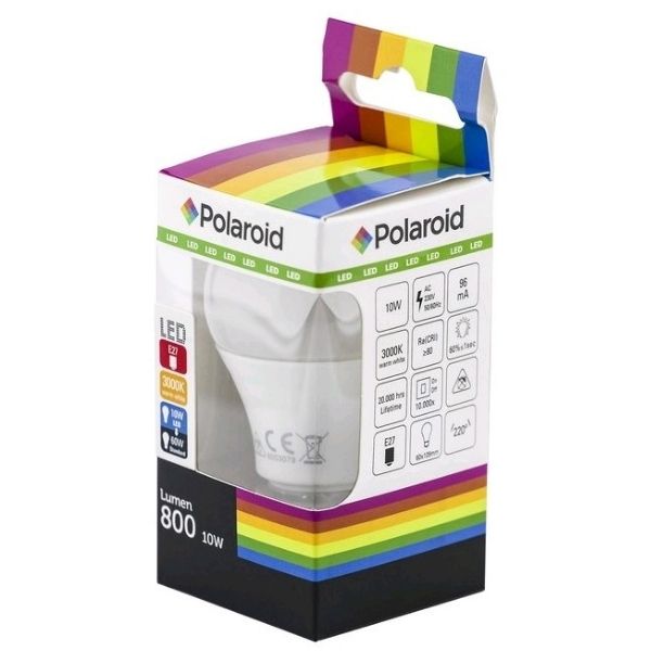 Polaroid LED  žárovka  E27 10W 810lm teplá, ekvivalent 60W - VÝPRODEJ