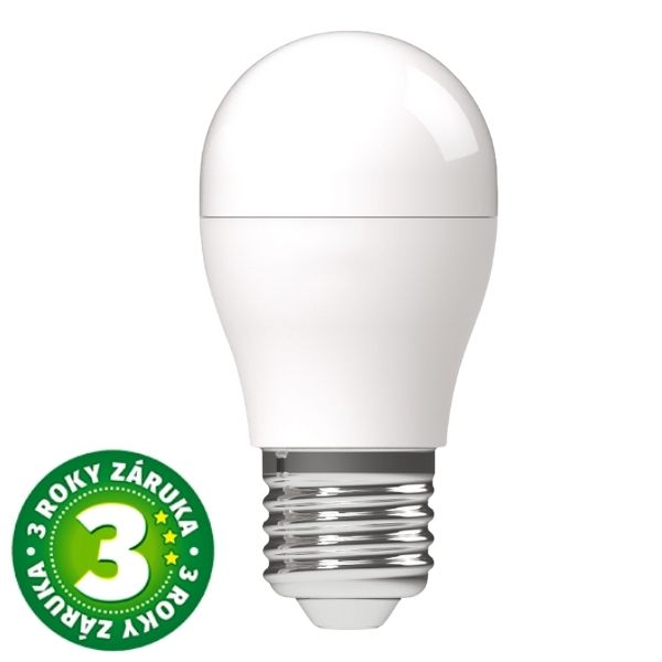 Ultra úsporná prémiová LED žárovka E27 2,9W 470lm G45 teplá, ekv. 40W, 3 roky