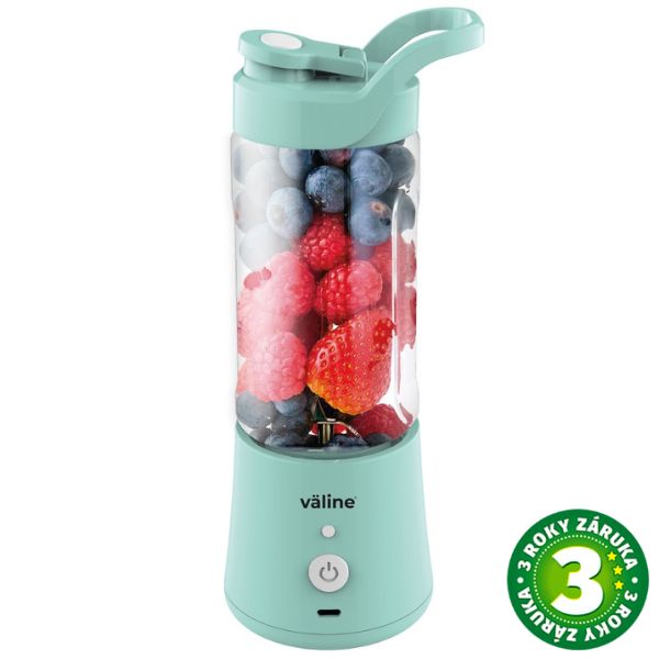 Přenosný smoothie mixér Väline Ibadan 350 ml v mint barvě s USB nabíjením, 3 roky záruka