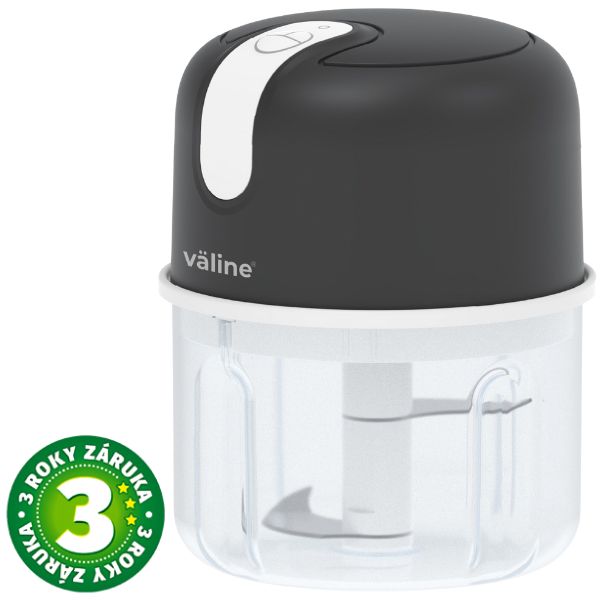 Přenosný sekáček Väline Hakima 250 ml 30 W, 3 nerezové nože s USB nabíjením, 3 roky záruka