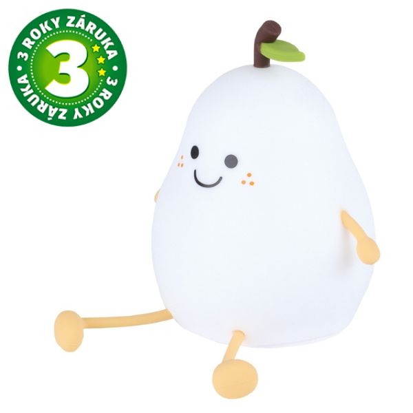 Noční světlo hruška 13cm GSC, teplá + RGB, nabíjecí, 3 roky záruka