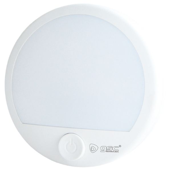 Noční světlo do zásuvky s vypínačem GSC, 1W, 50lm, bílý kruh, volitelná teplota světla CCT