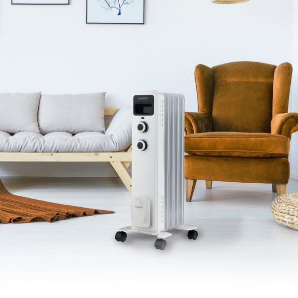 Olejový radiátor 3 režimy max 1000W 5 žeber kolečka, na 12m2, 3 roky záruka