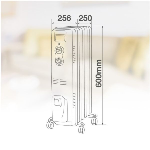 Olejový radiátor 3 režimy max 1000W 5 žeber kolečka, na 12m2, 3 roky záruka