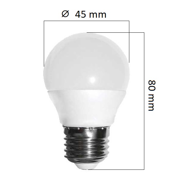 LED  žárovka E27 8,5W 800lm G45, studená, ekvivalent 54W - DOPRODEJ