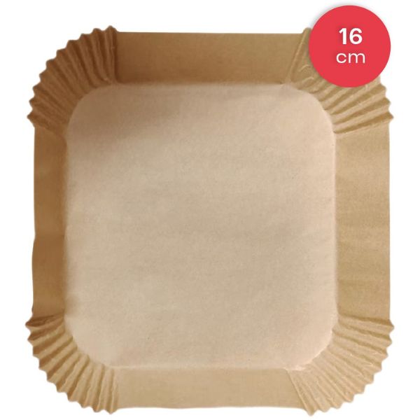 Pečící papír do horkovzdušné fritézy, čtverec 16x16cm, výška 5cm, balení 100ks