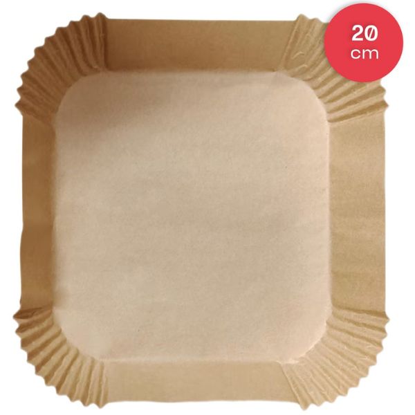 Pečící papír do horkovzdušné fritézy, čtverec 20x20cm, výška 5cm, balení 100ks